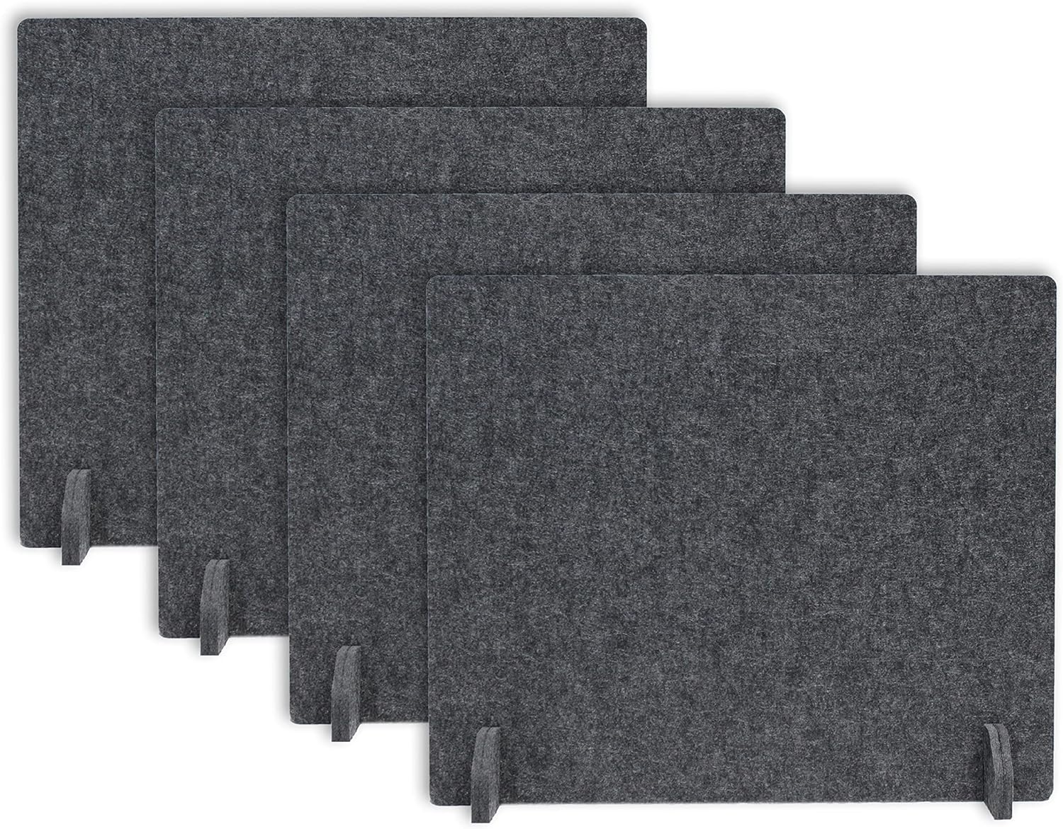 Acoustic Freestanding Desk Divider - Noise Reducing Desk Privacy Panel - Library & Office Furniture Partition - Workstations Shield Barrier - Instant Wall Desk 20" H x 24" W (4 Pack, Stone)