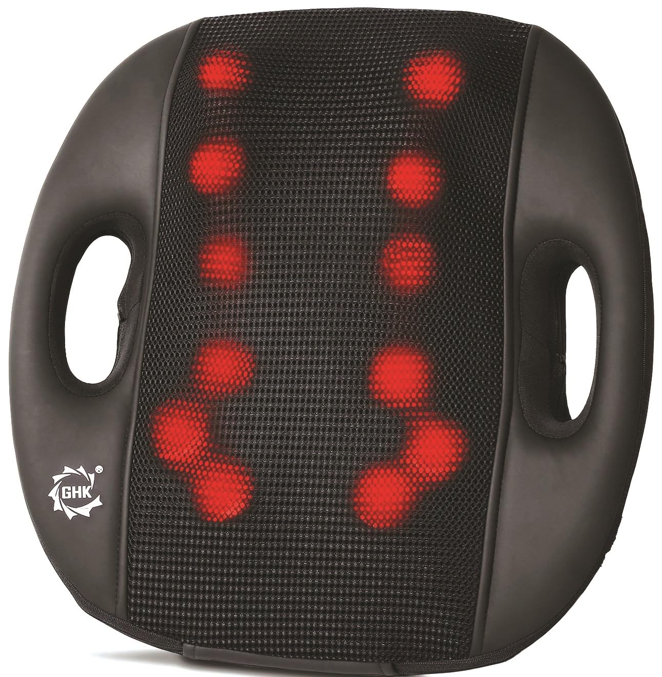 GHK H90 Shiatsu Back, Neck, Calf 12 Ball Multifunction Massager Cushion Machine for Car, Home & Office Use Car Charger & Electric Charger Inclusive (Multicolour)