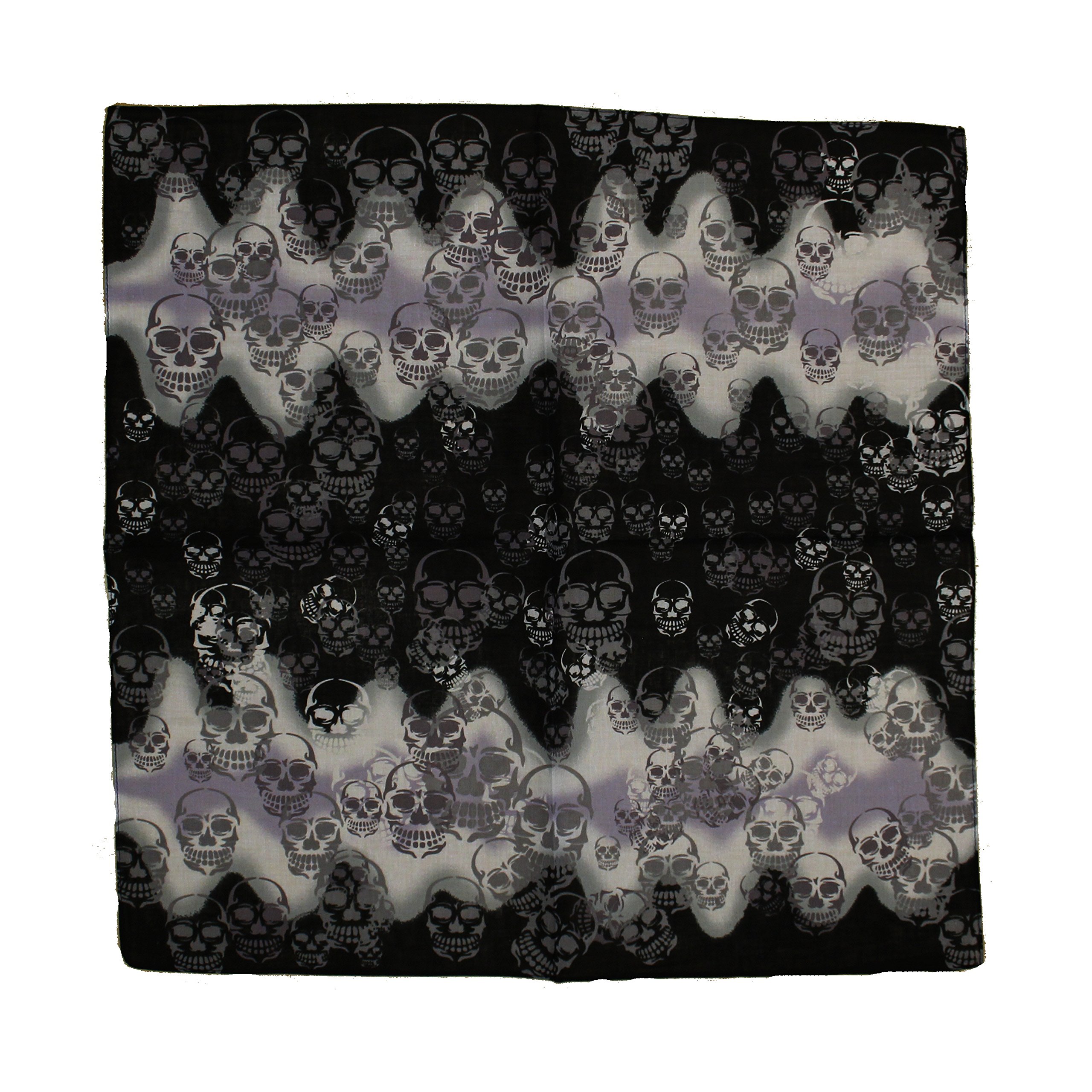 Zac's Alter Ego Multi Sized Skulls on Shaded Cotton Bandana