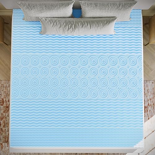 Miniatura 15 de Flash Furniture Capri - Cubrecolchón cómodo de espuma viscoelástica para dormir, infusión de gel refrescante, 5 zonas, certificado CertiPUR-US, 2