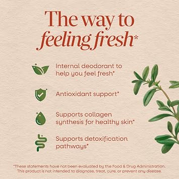 Nature's Way Chlorofresh Chlorophyll Concentrate Softgels, Chlorophyllin Copper Complex, Internal Deodorant Supplement, Supports Healthy Skin and Detox Pathways*, 90 Softgels (Packaging May Vary)