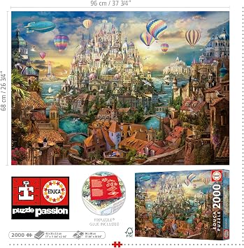 Educa - Yetişkinler için 2000 Parça Yapboz | Dreams City. Boyut: 96 x 68 cm Tutkal Düzeltme Yapboz içerir. 14 Yaşından itibaren (19944)