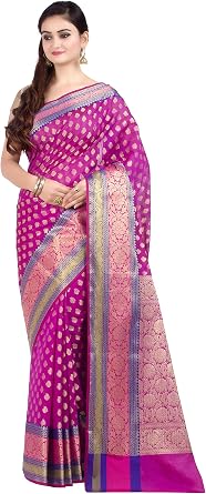 Chandrakala Banarasi Saree for Women with Unstitched Blouse Piece Indian Wear 1080