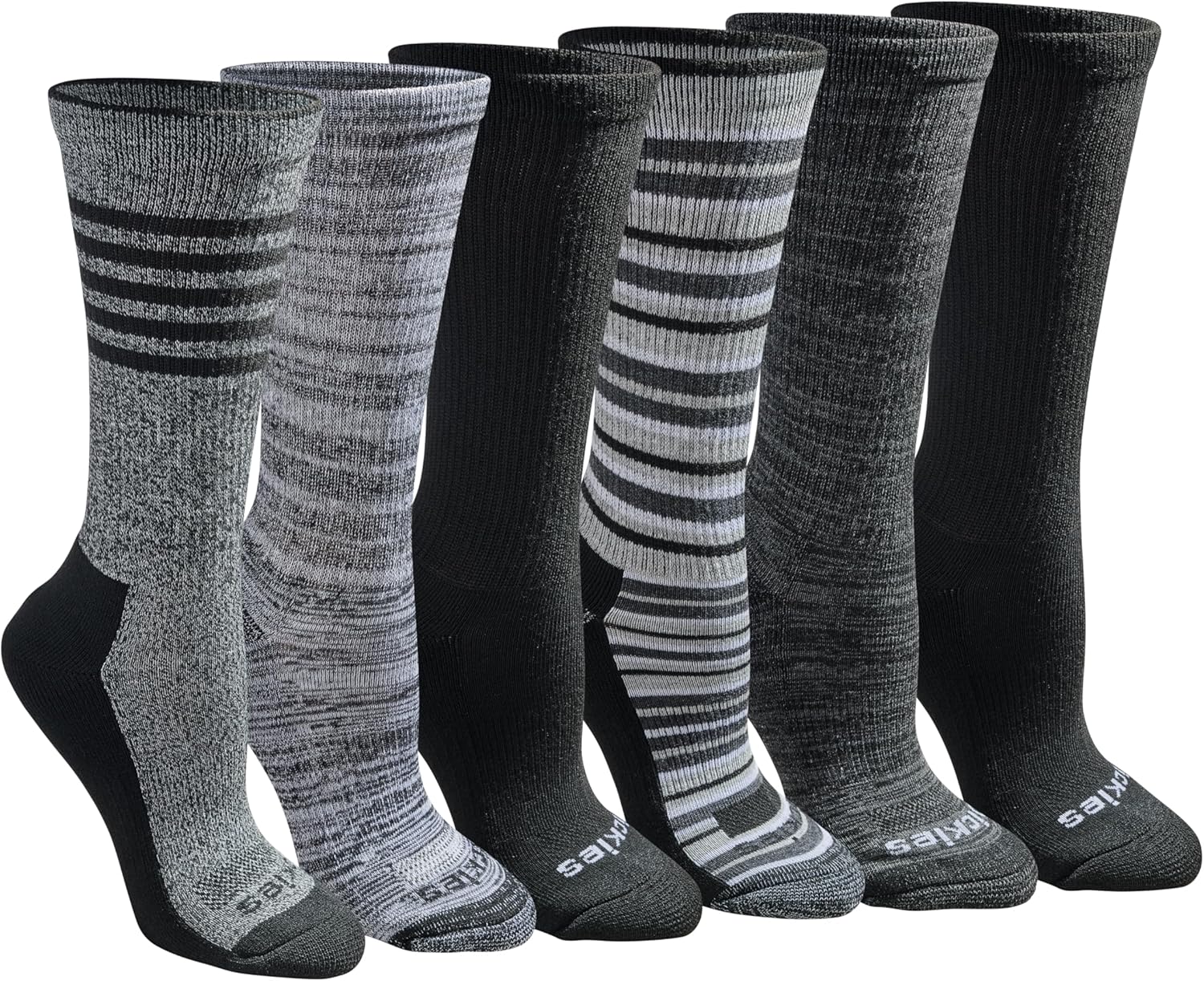 Dickies Women’s Dri-tech Fashion Moisture Control Crew Socks, Available in S-XL (5, 6, 12 Pairs)