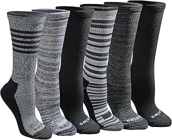 Dickies Womens Dri-Tech Fashion Moisture Control Crew Socks 6, 12 Pairs