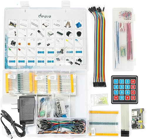 Miniatura 4 de 398 Electronic Starter Fun Kit Bundle  Kit de inicio de componentes electrónicos básicos  para Arduino, Raspberry Pi, STM32  Módulo de fuente de