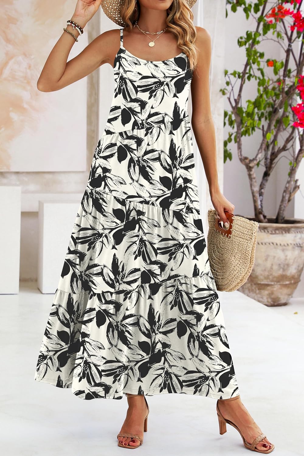 Naggoo Womens Summer Sleeveless Maxi Dresses Casual Beach Spaghetti Strap Long Dress Sundresses - Image 4