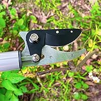 Vista 5 de Podadora telescópica de árbol de 4.5 a 10 pies con 3 secciones de longitud ajustable, podadora de corte y sujeción, sierra de poste extensible