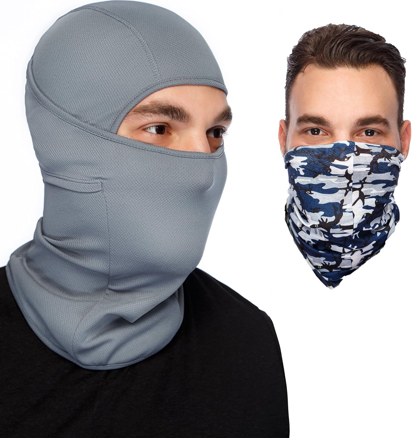 Grey Balaclava Ski Mask Full Face Mask + Versatile