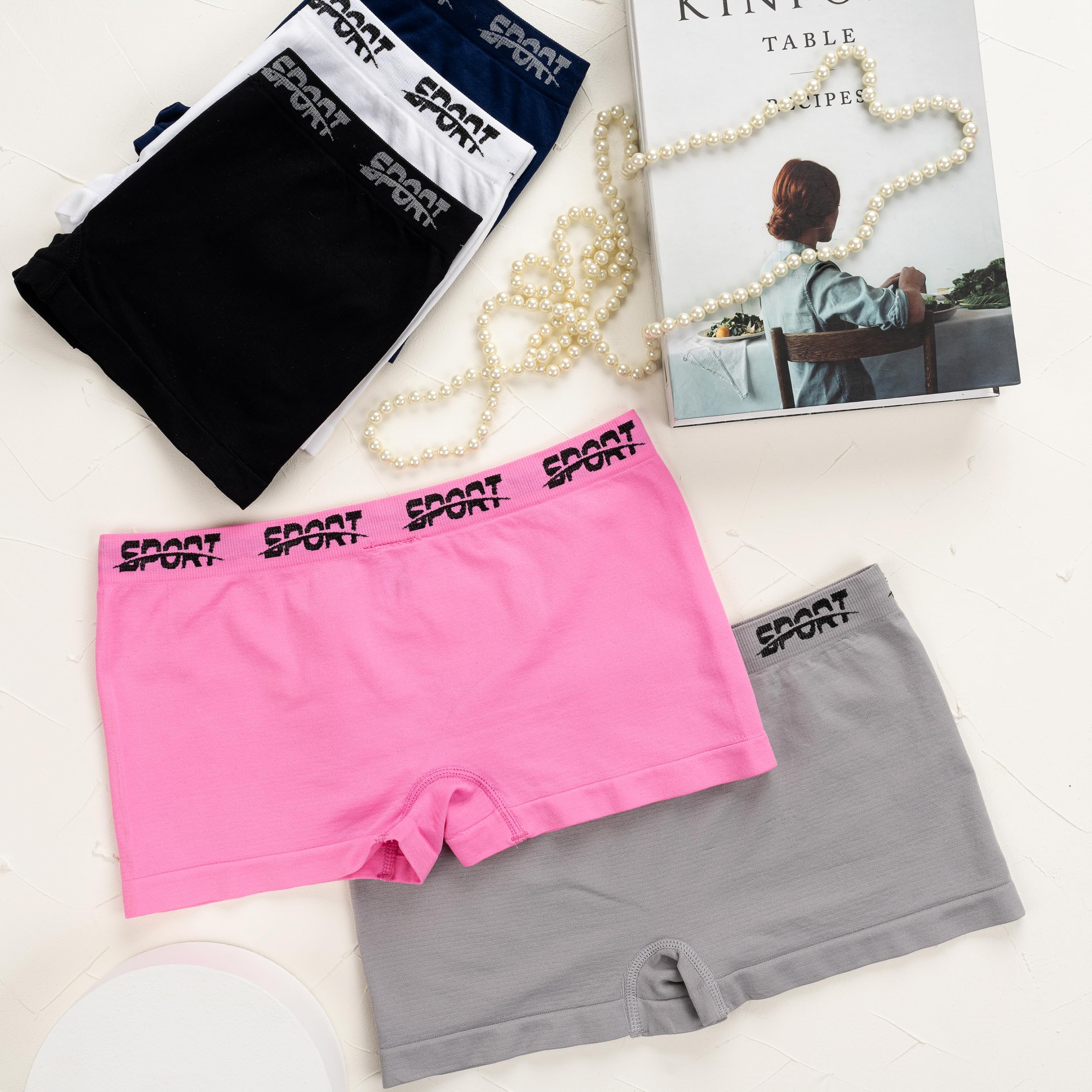 LOREZA ® 10 Culottes pour Filles avec Strass sous-vêtements en Microfibre Pantalons Rétro Shorts Slips