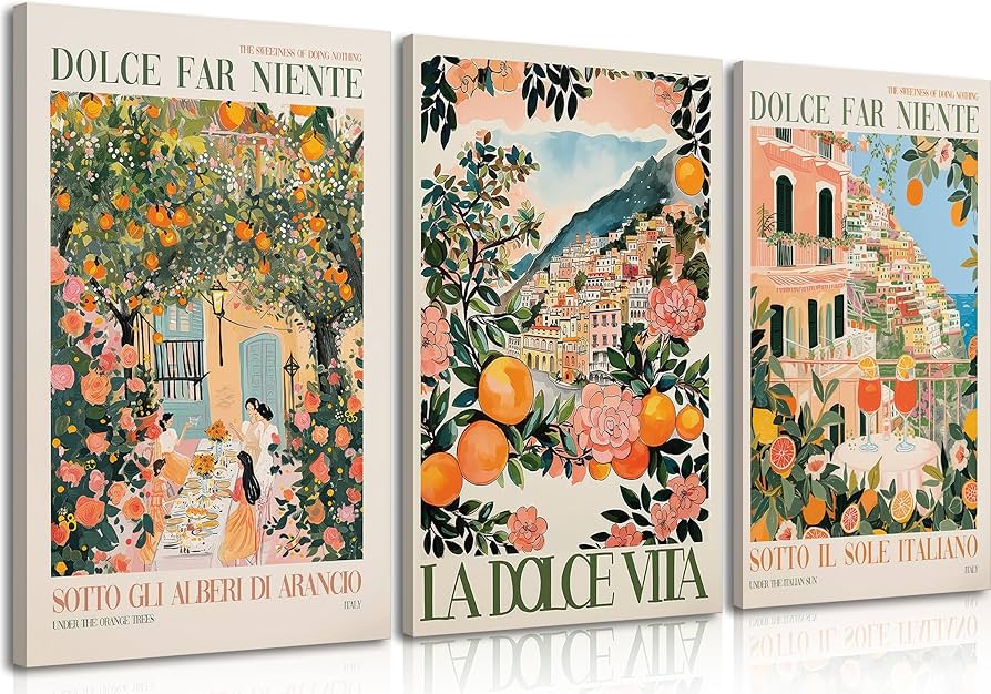 Amazon.com: Italy Amalfi Coast Canvas wall art Italian City Travel