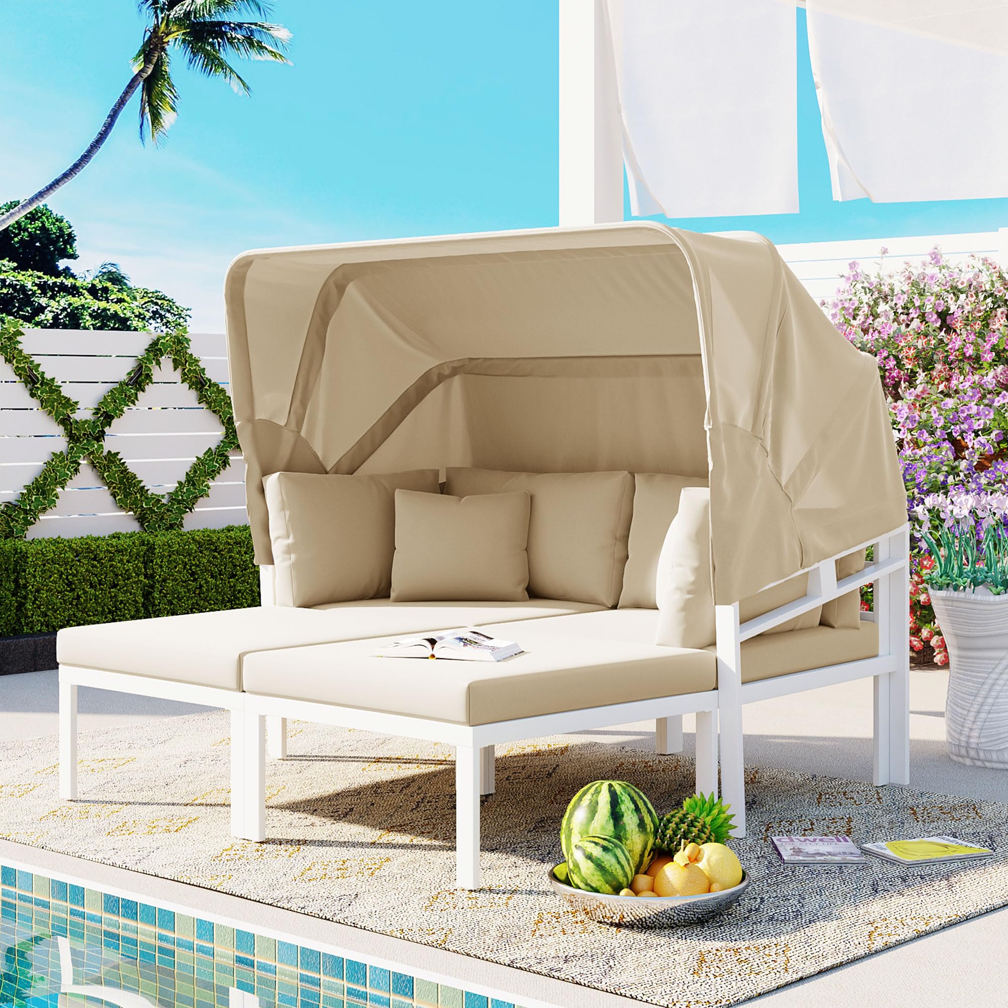 Outdoor Patio Daybed With Canopy ALFORDSON Outdoor Sun Lounge Round