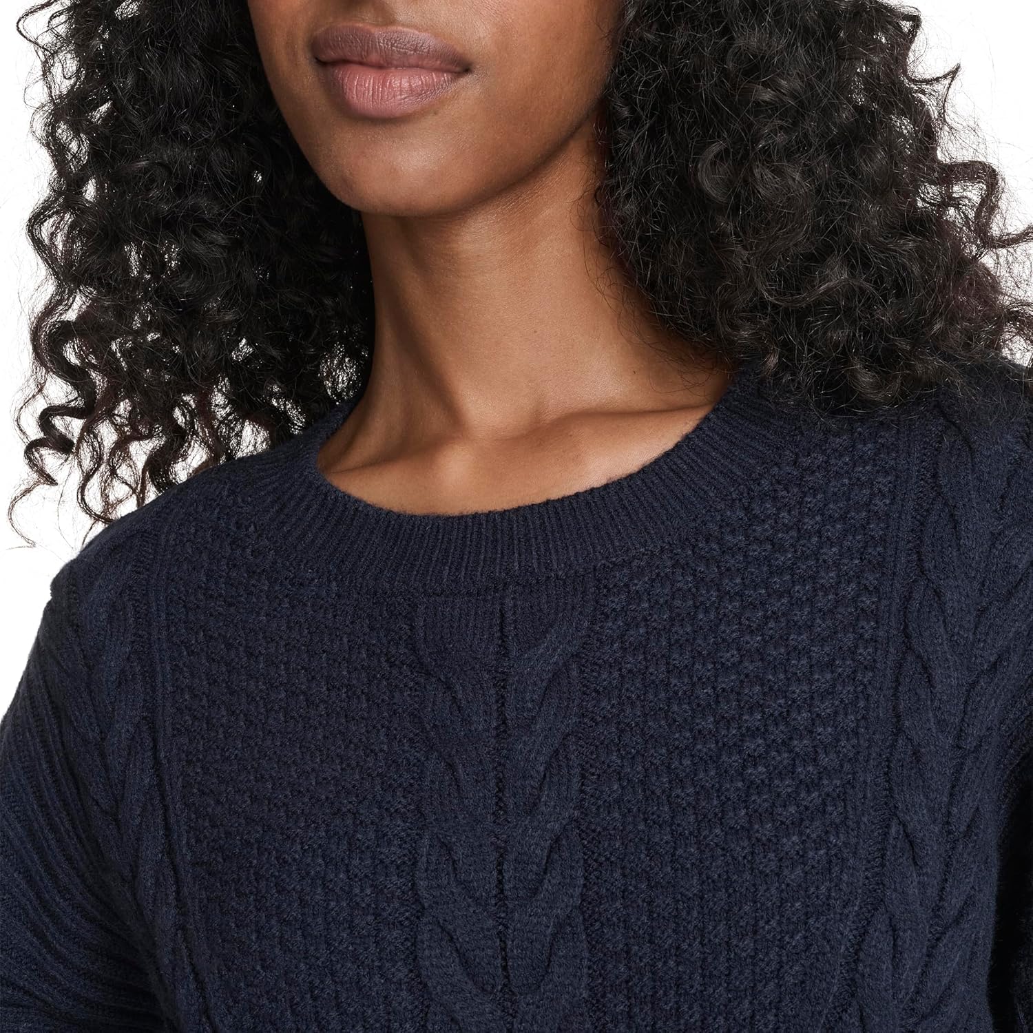 Tommy Hilfiger Womens Solid Cable Crewneck Bobbi Pullover Sweater - Image 5