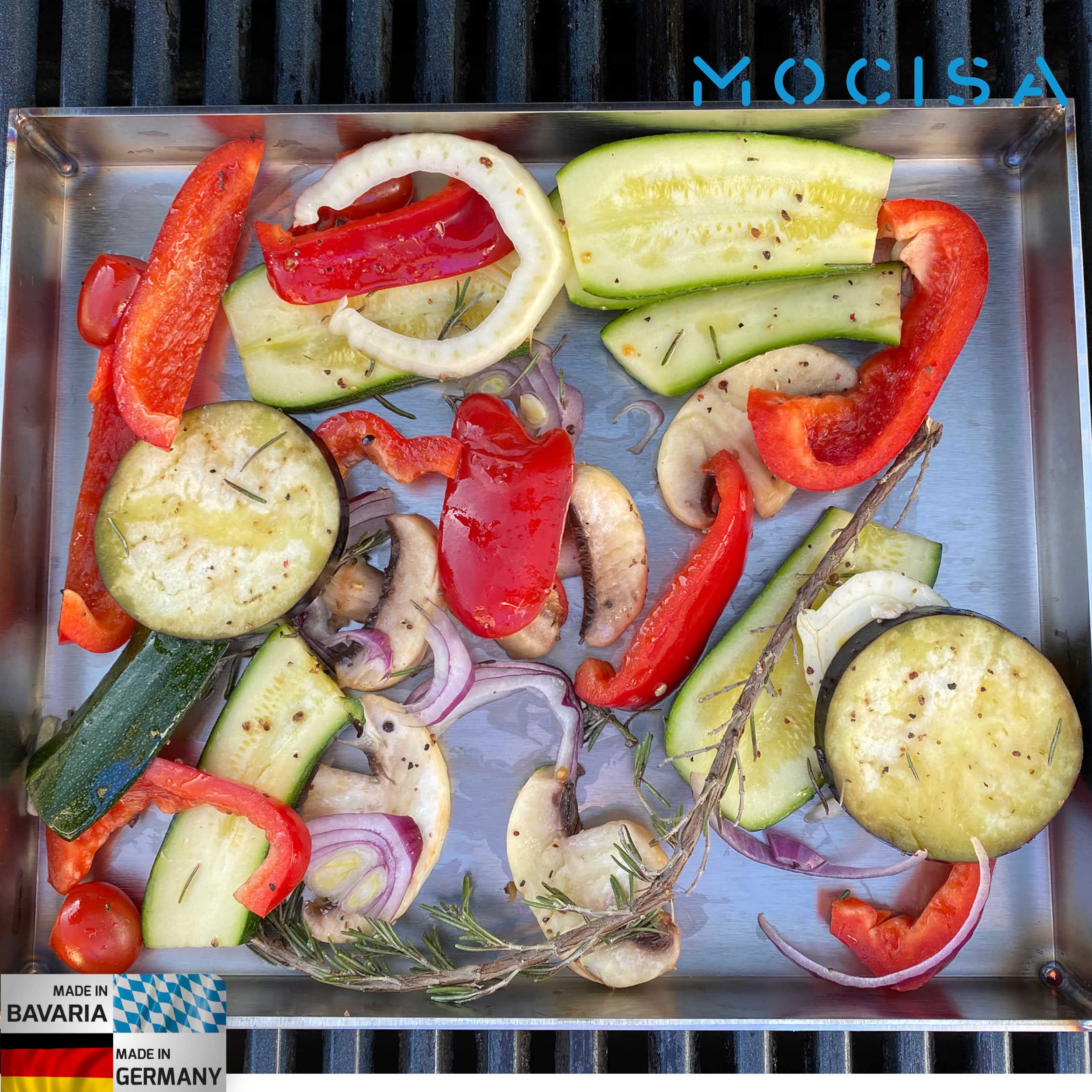Grillplatte | Plancha | BBQ-Wanne | Grillkorb | Made in Germany | Edelstahl | Massiv | hochwertig verarbeitet | geschlossene Wanne (30cmx25cm) | wasserdicht verschweißt