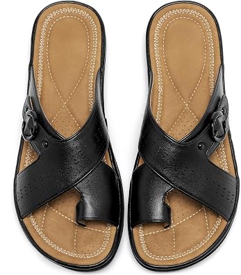 Ecetana Sandals for Women Flat Slides Comfortable Dressy Orthopedic Slip On Summer Sandals 2026 for Ladies Casual Walking
