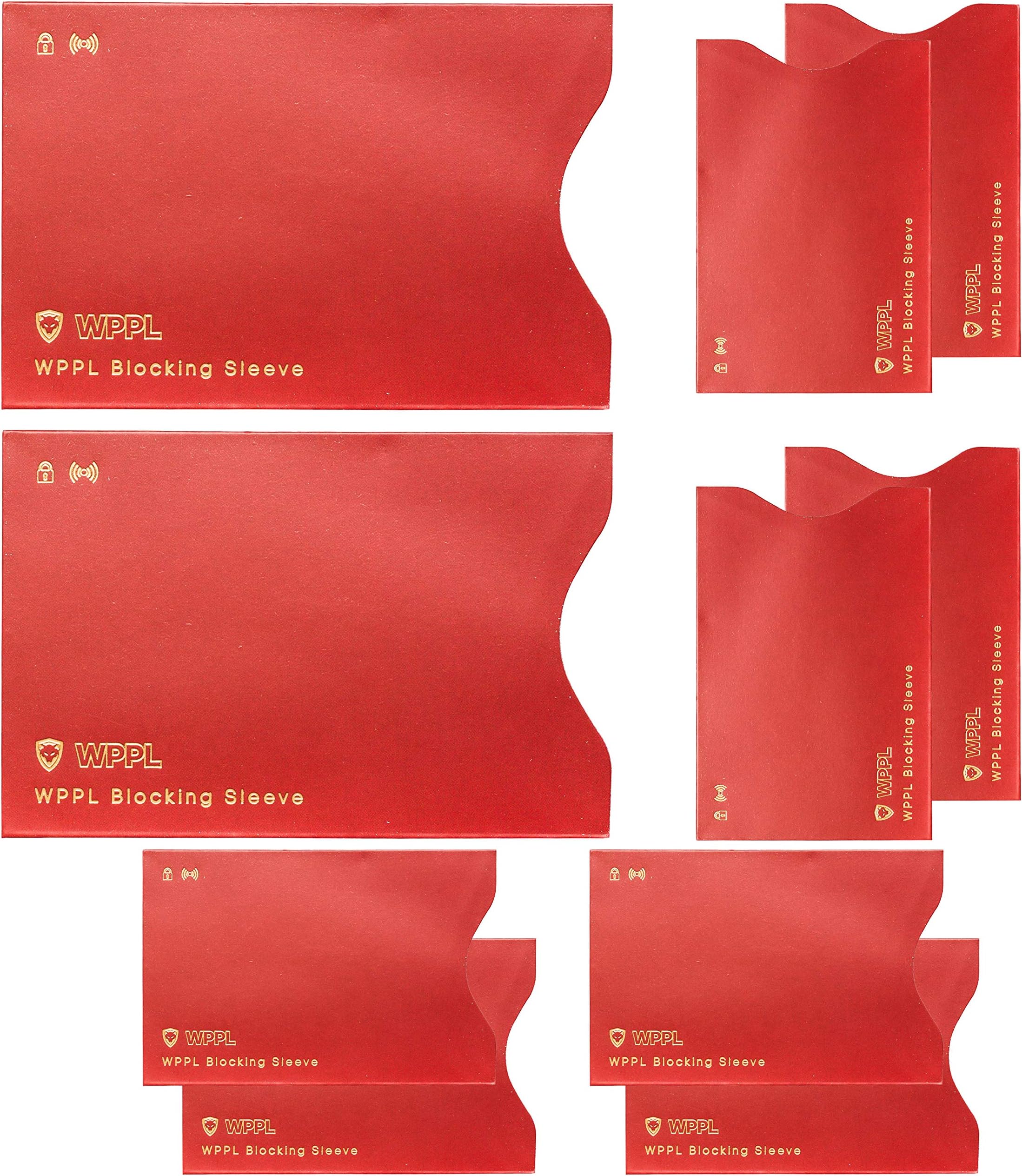 RFID Sleeves Credit Card Sleeve - Credit Card Protector Sleeves to Block Data Theft - RFID Blocking Credit Card Sleeves for Credit & Debit Cards Protection - Fits in Wallet & Purses (Red)