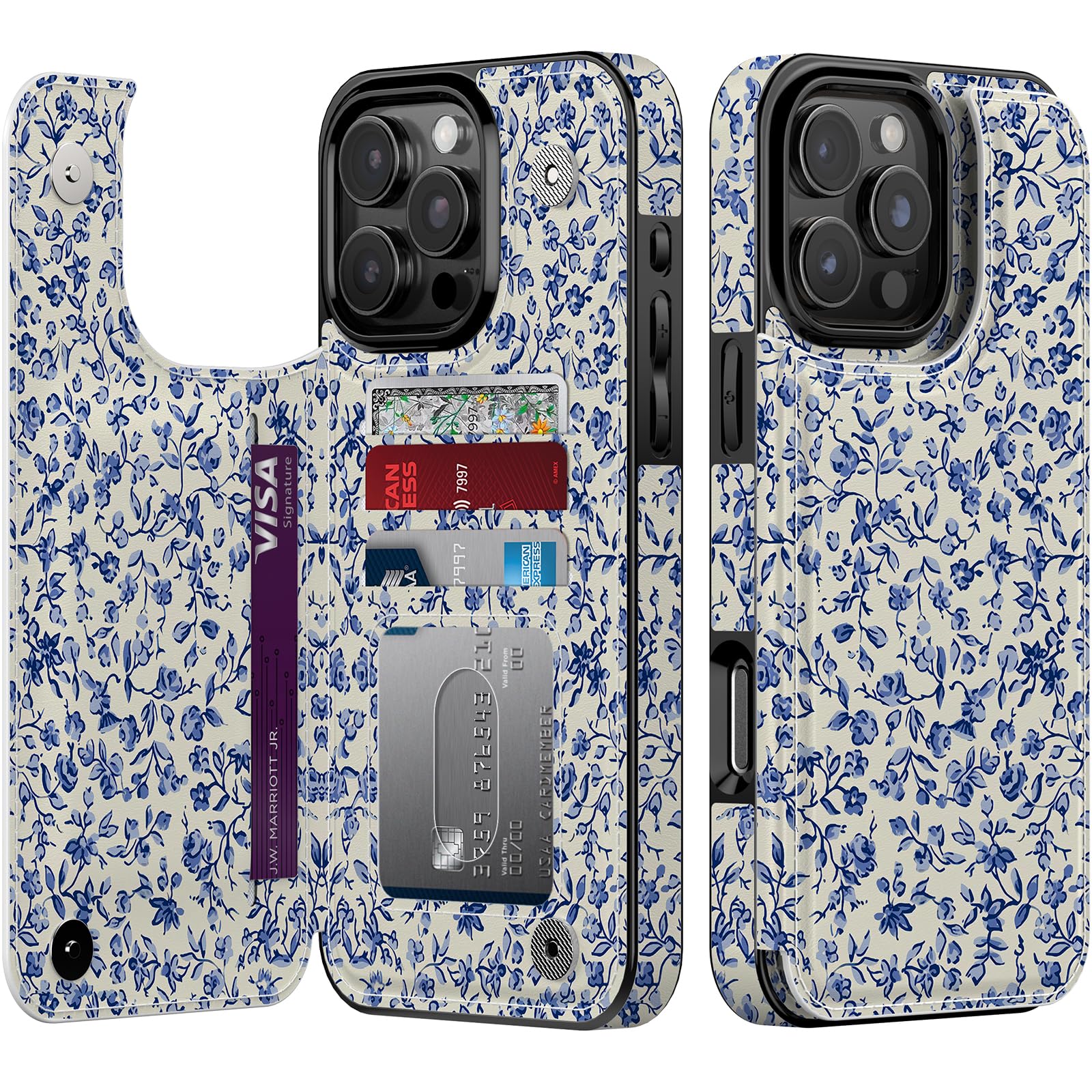 Coque iPhone 16 Pro Max RFID bemal avec fentes cartes et support - 8