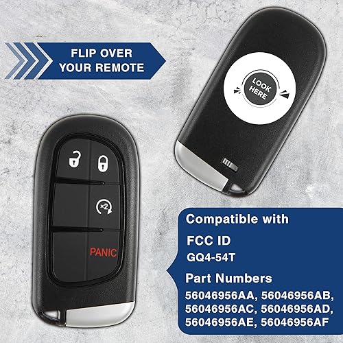 Miniatura 5 de KeylessOption Llavero inteligente de alarma de coche de arranque remoto sin llave para Ram 1500, 2500, 3500 GQ4-54T 2013-2018