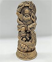 Vista 8 de Estatua de Freya Dios nórdico Freyja Estatua de diosa para altar resina de dioses nórdicos tallado Panteón de Navia para colección del hogar