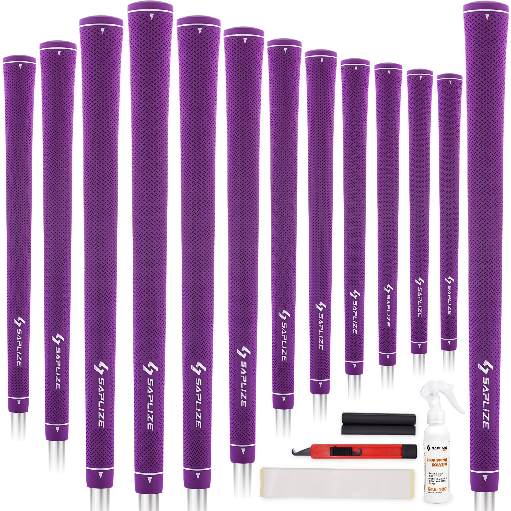 Manopole Da Golf, 13 Set Con Kit Di Rigonfiamento Completo, Standard / Medie, Impugnature Da Golf In Gomma-image