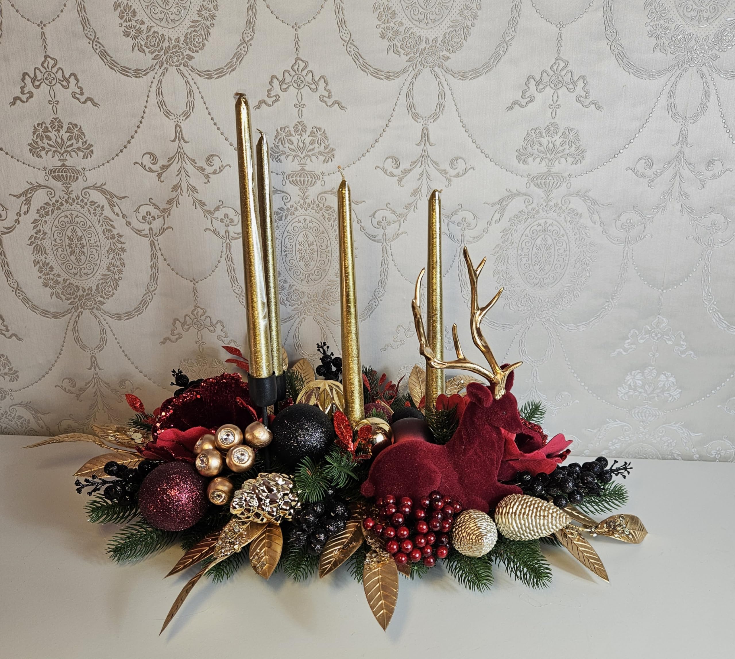 Weihnachtsgesteck + Adventdekoration Kamingesteck, Chrismes, Weihnachtsdeko Weihnachtsblumen Tischdekor, Tischgesteck, Winterdekor,Advent