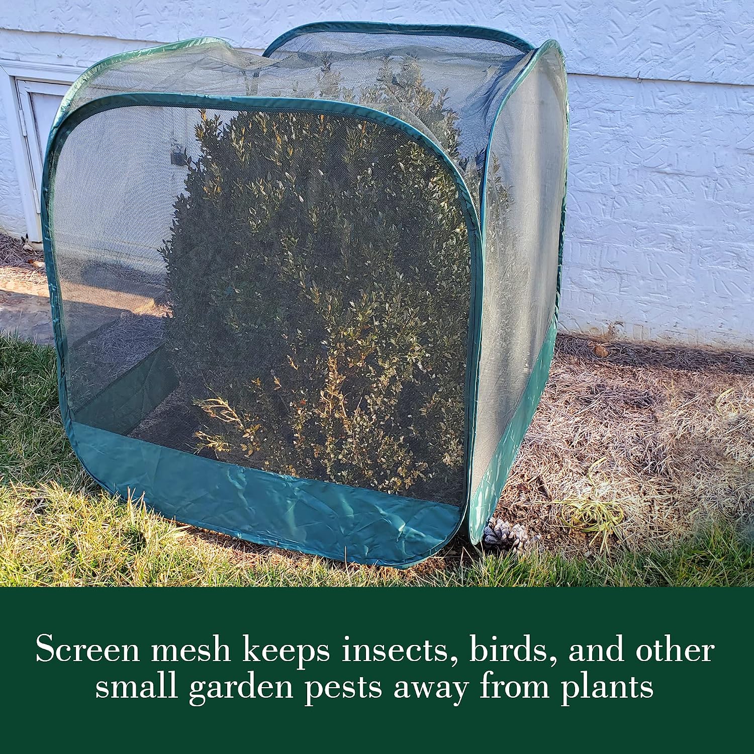 Gardeneer by Dalen Pop-Net Portable Protective Enclosure – Lightweight and Weatherproof – Easy DIY Installation – Safeguard Your Plants Against Garden Pests - 40" x 40" x 39"
