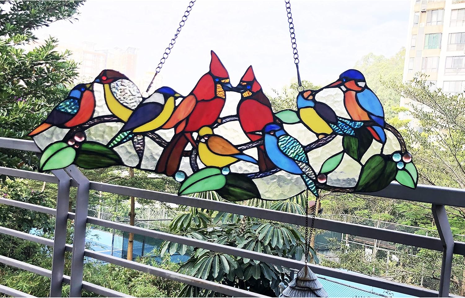 Radiance Goods Tiffany-Style Animal Stained Glass Window Panel 10" Height