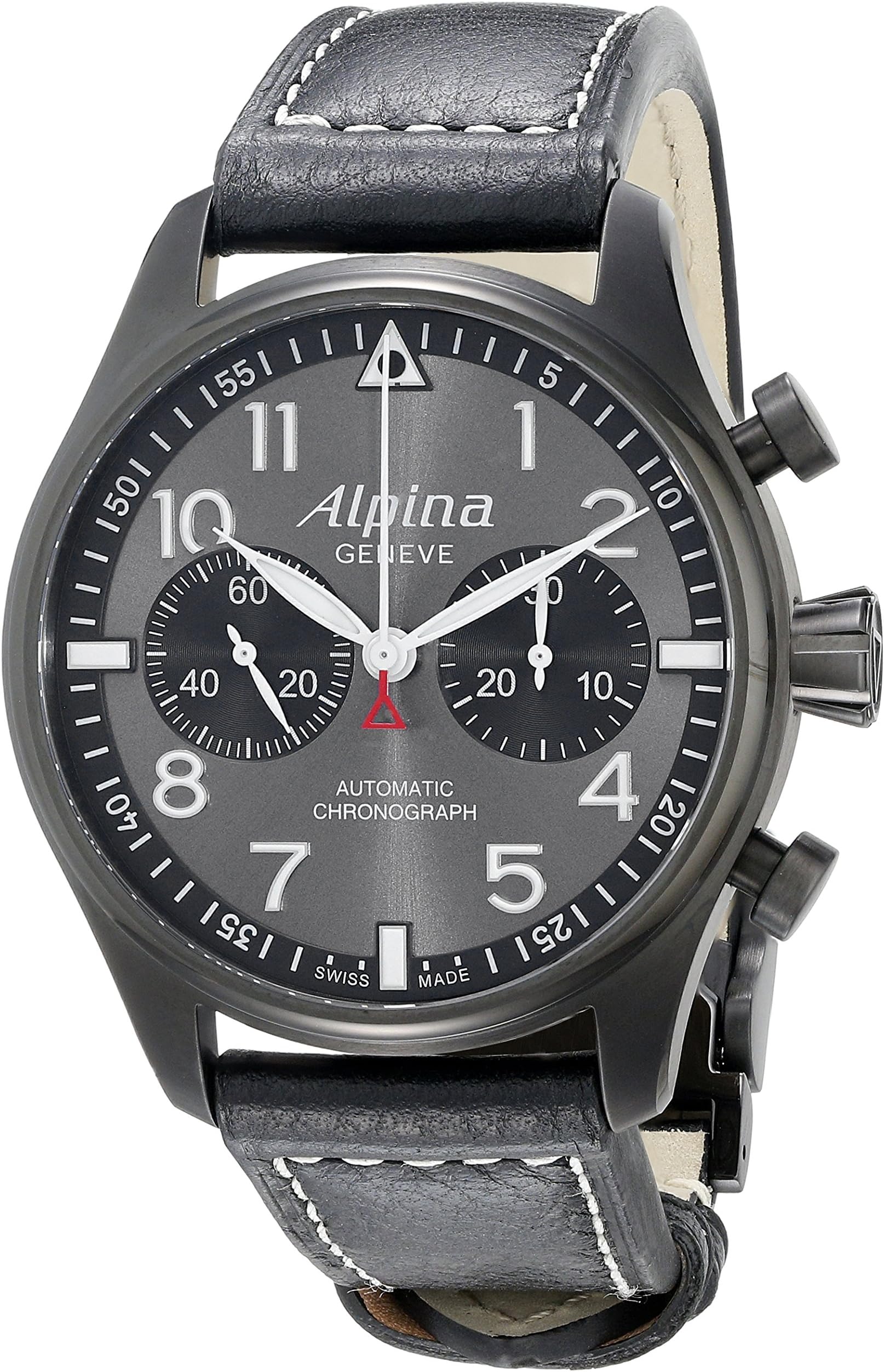 Alpina Men's AL-860GB4FBS6 Startimer Pilot Analog Display Automatic Self Wind Black Watch