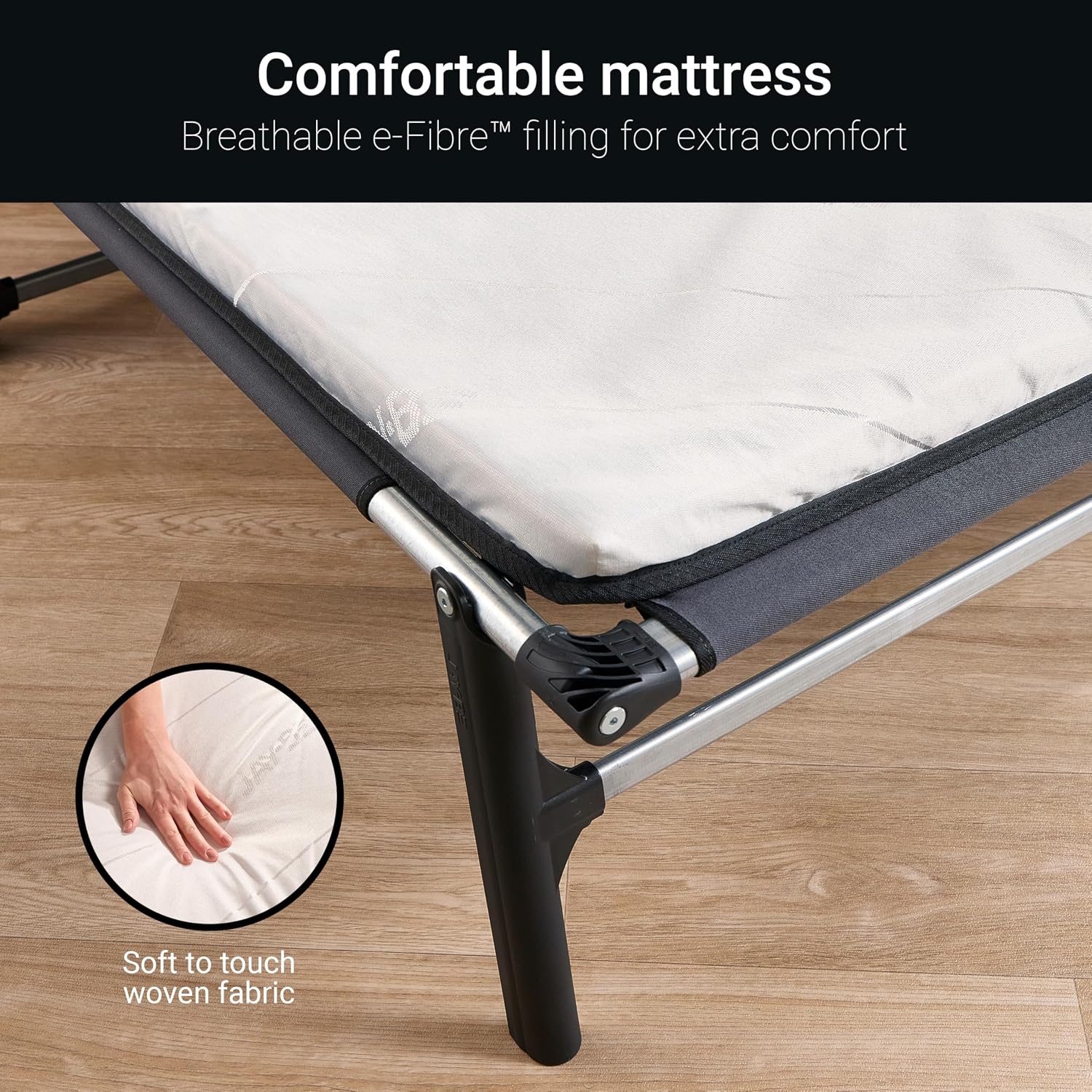 JAY-BE CE120 Compact Folding Bed with e-Fibre Mattress, Small Double