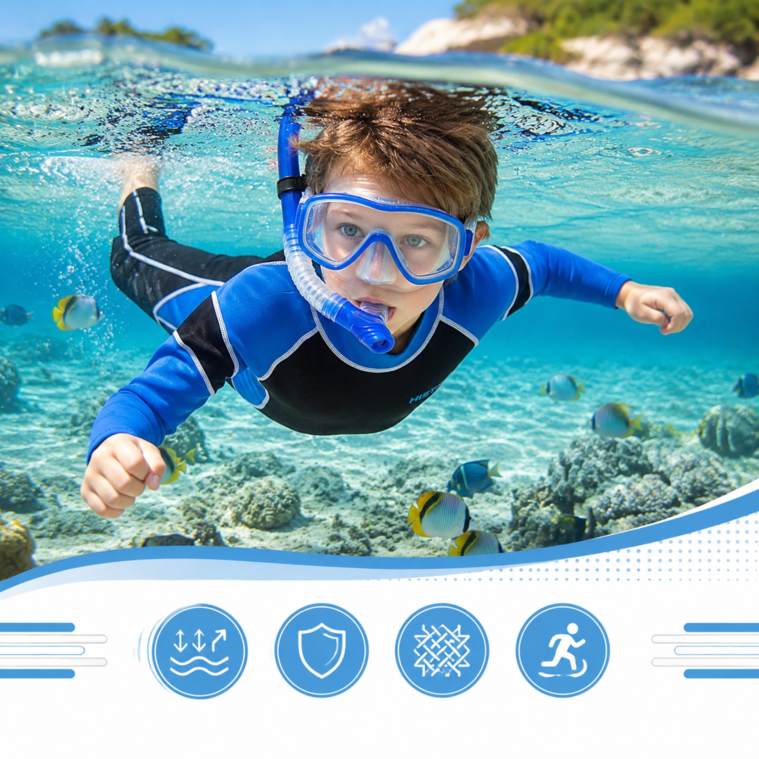 SANANG Combinaison de Plongée pour Enfants en Néoprène de 2,5 mm, Modèle Une Pièce, pour Le Snorkeling et la Plongée