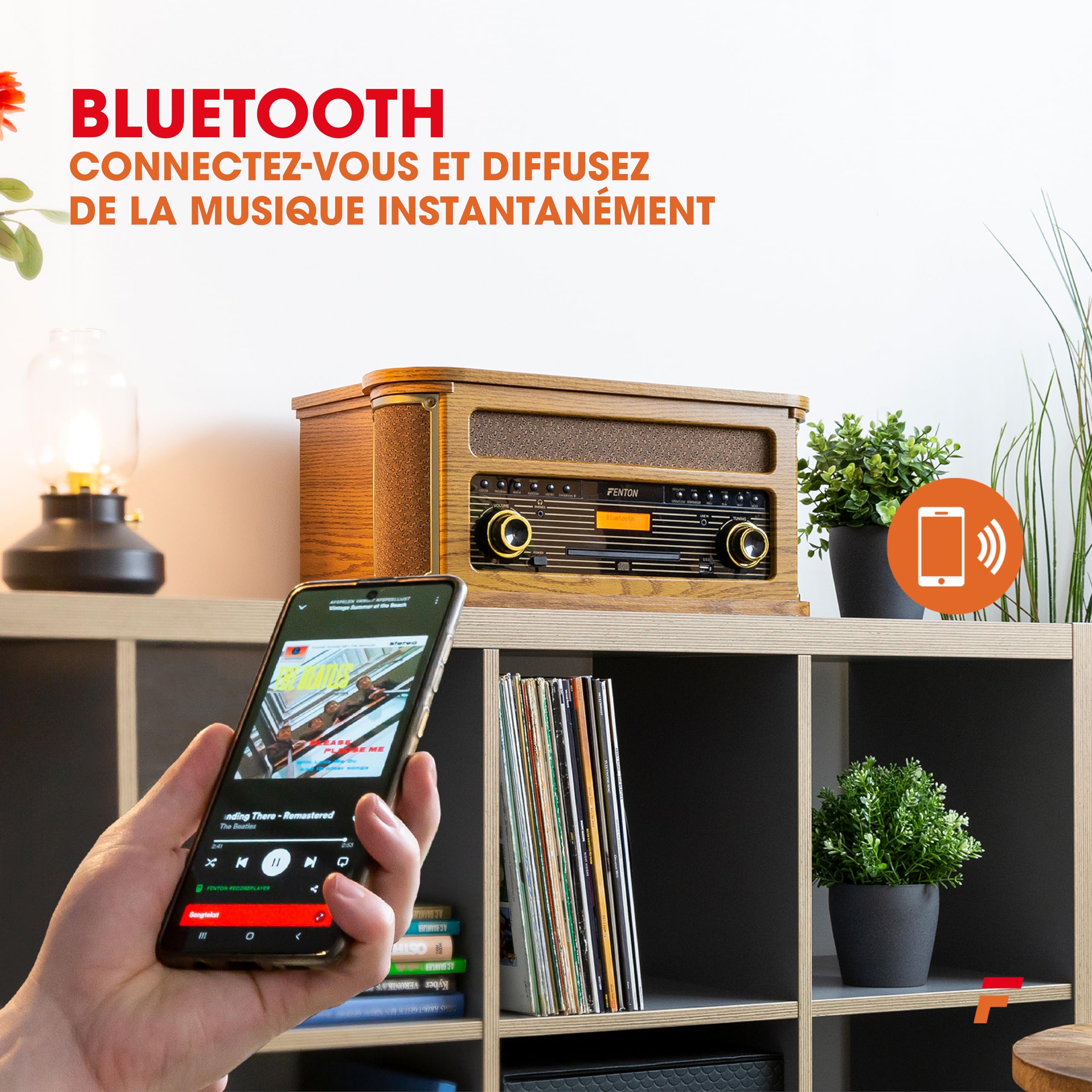 Fenton Memphis Platine Vinyle Bluetooth avec Radio Dab/FM - Bois Clair, Lecteur MP3/CD/Cassette, Numérisation des Vinyles, Idéal pour Décorer Votre Salon et Écouter Vos Musiques