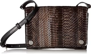 Calvin Klein womens Calvin Klein Flap Patent Python Studded Flap Over Small Crossbody, dark taupe, One Size