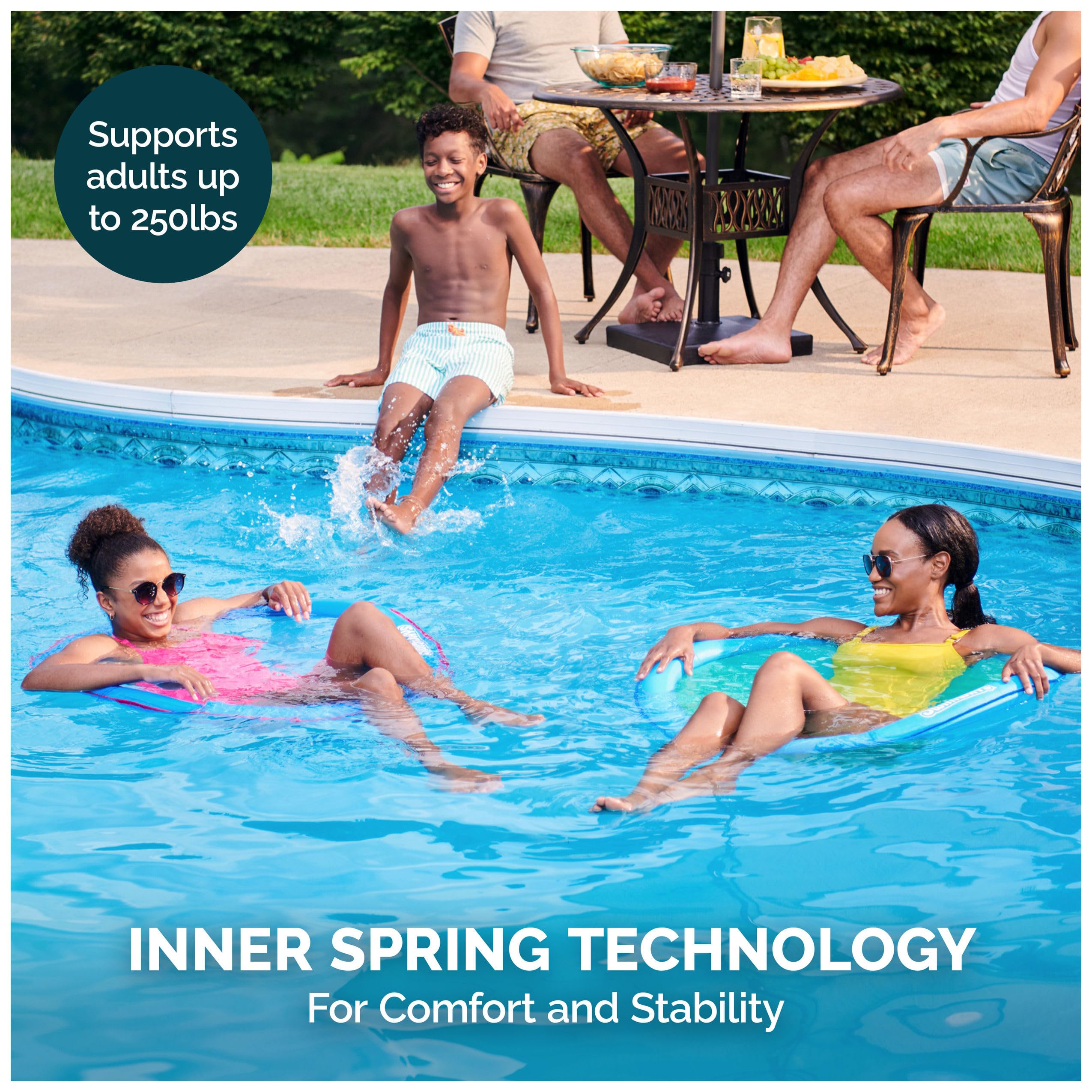 SwimWays Spring Float Papasan Chaise Longue Gonflable avec Valve Hyper-Plate
