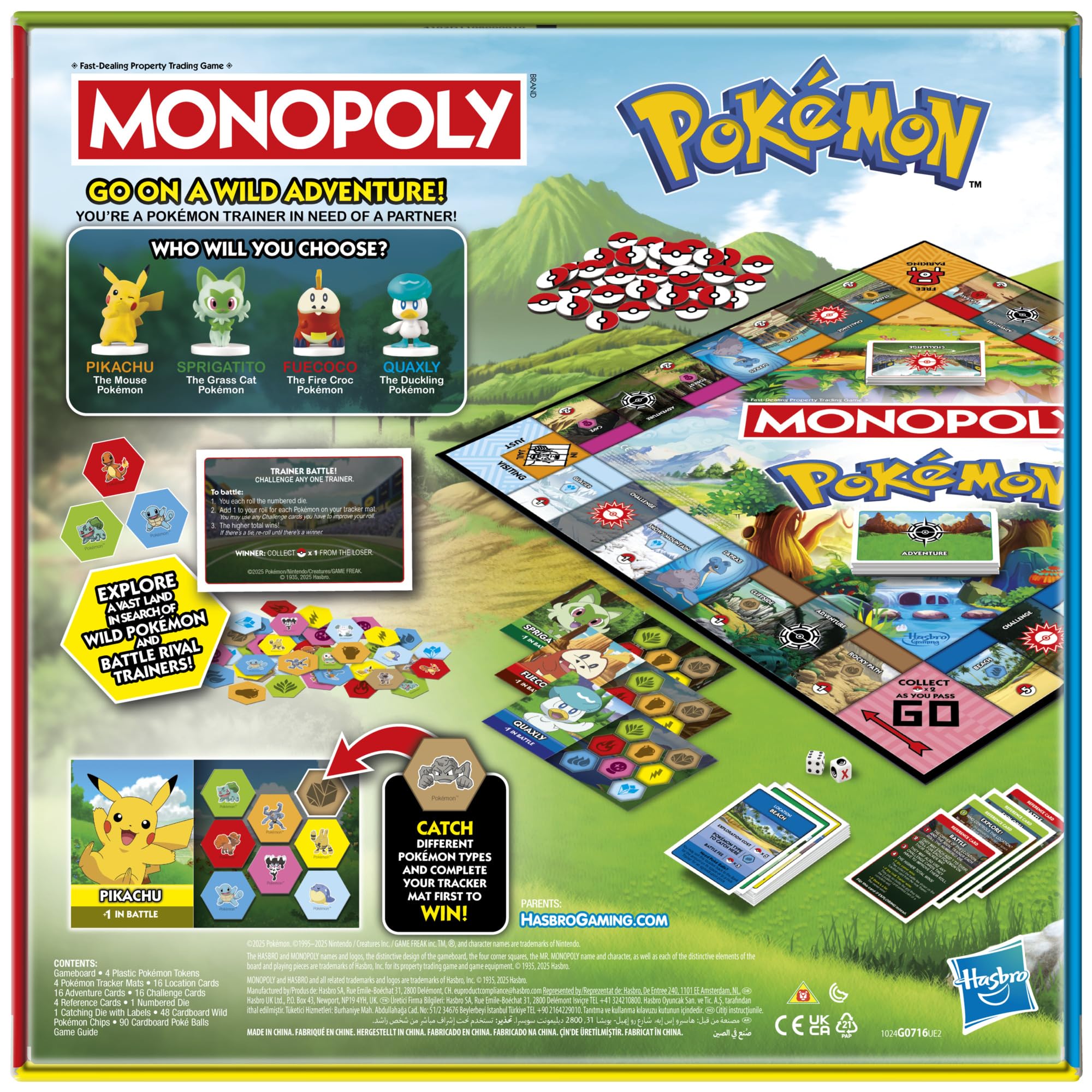 Monopoly Pokémon Edition, gioco da tavolo - versione inglese