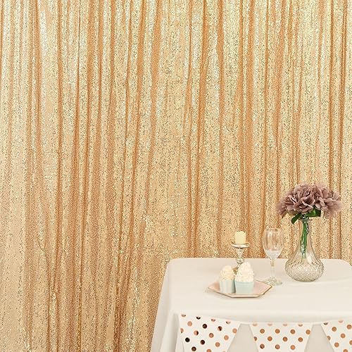 Miniatura 9 de Efavormart - Telón de fondo de fotografía de lentejuelas doradas de 8 pies con bolsillos para barra