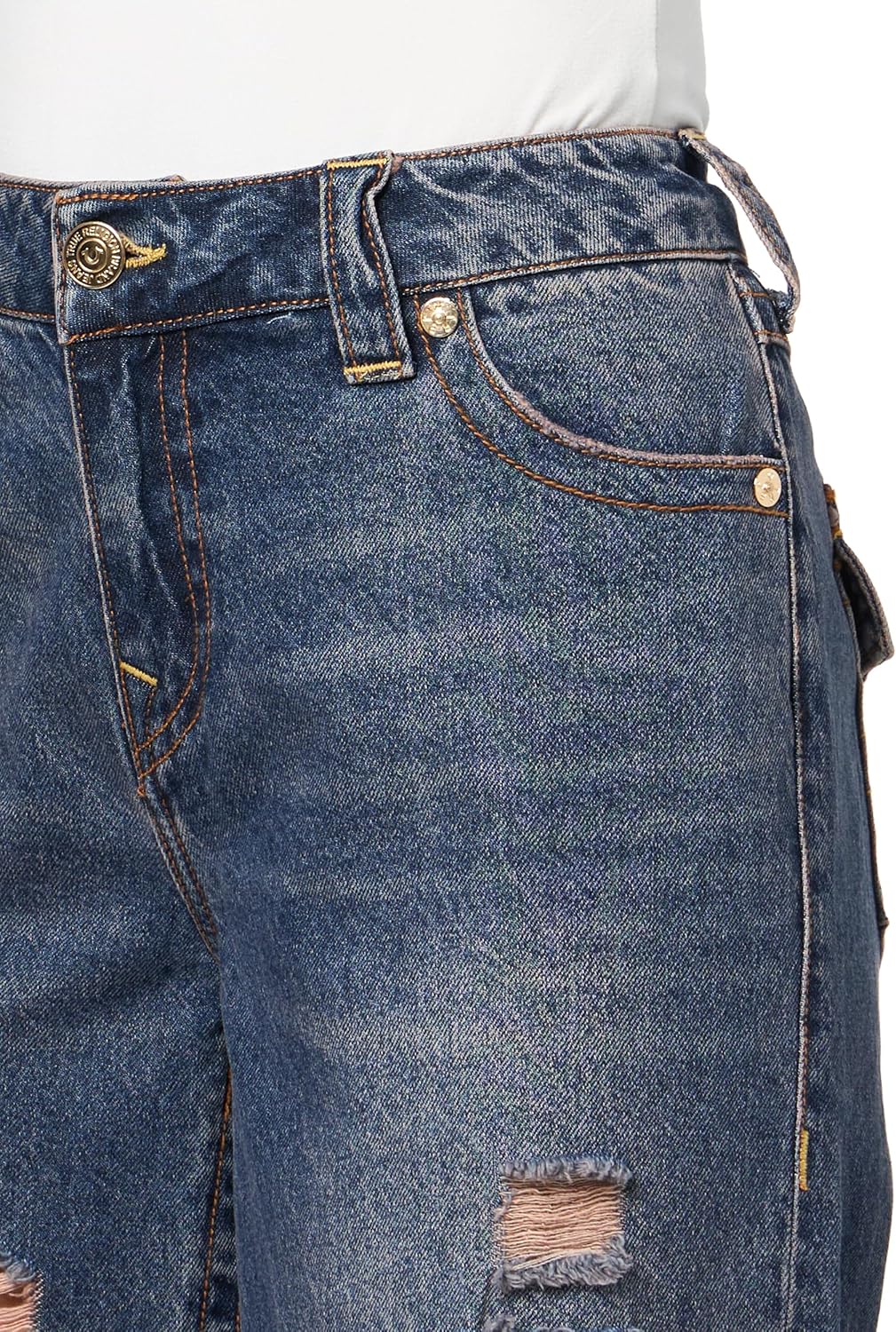 True Religion Women's Relaxed Straight MR Flap