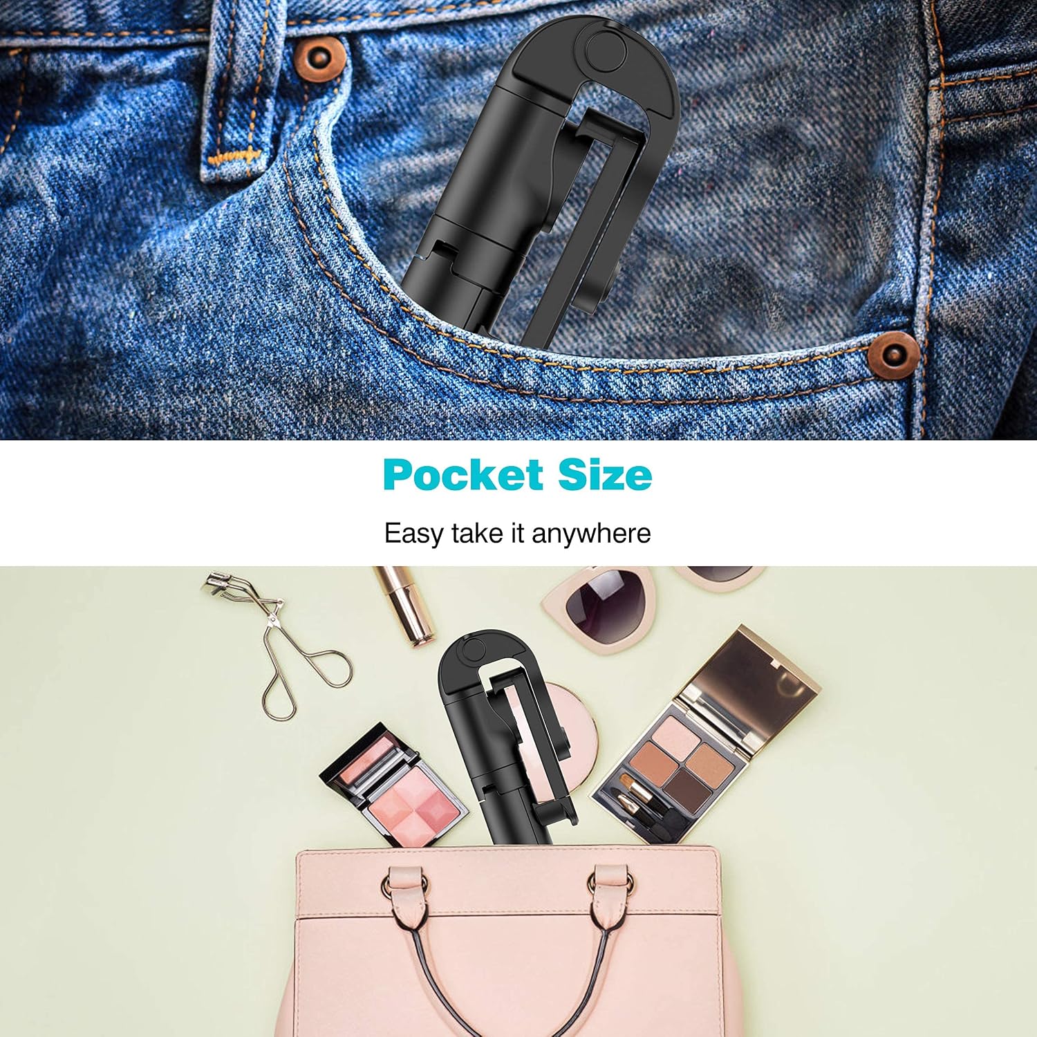 Selfie Stick Phone Tripod, All in One Extendable Tripod Selfie Stick with Detachable Remote, for iPhone/Andriod Phones, Lightweight