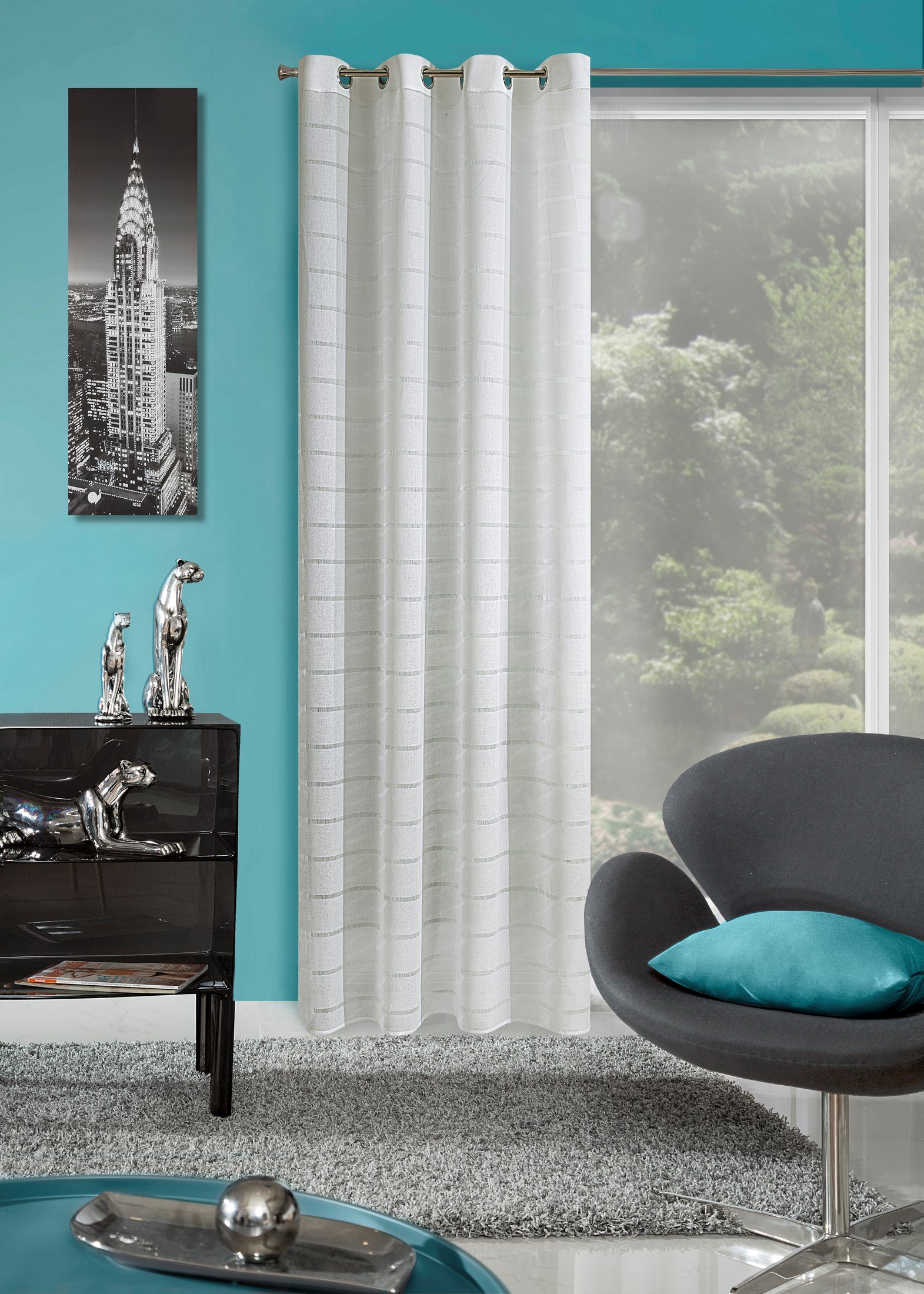 Eurofirany Curtain, 100% polyester, cremig, 0.02 x 140 x 250 cm