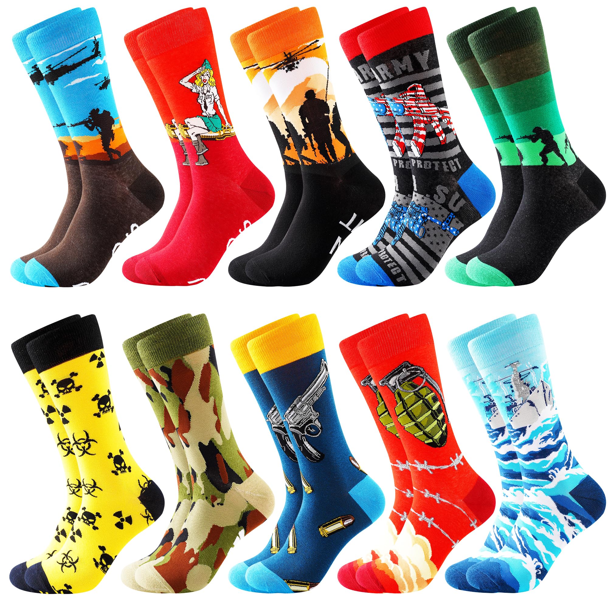 Bonangel Fun Socks ,Funny Socks for Men Novelty Crazy Crew Dress Socks ,Cool Cute Food Graphic Animal Socks