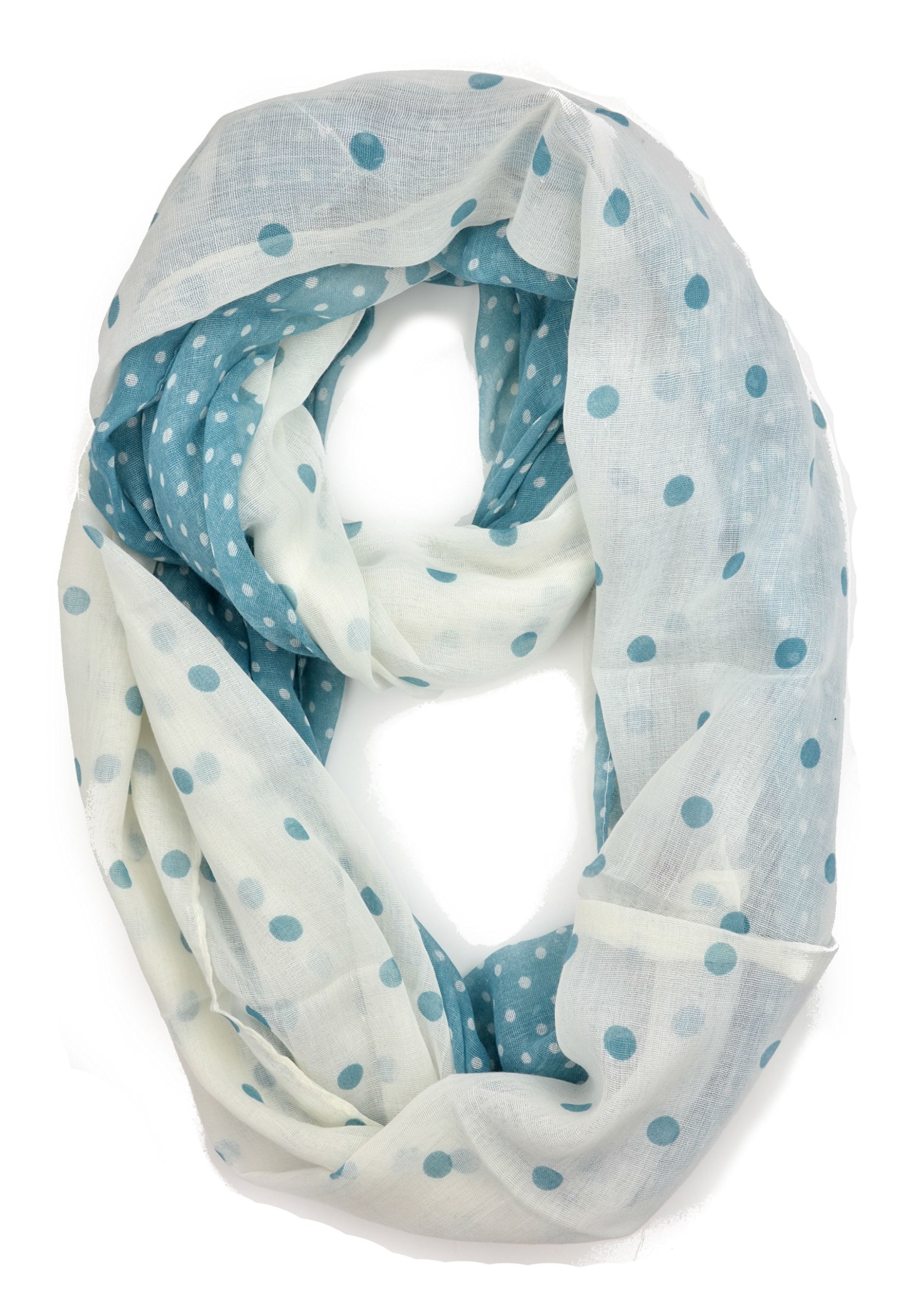 Plum Feathers Rich Polka Dot Two Tone Viscose Infinity Scarf