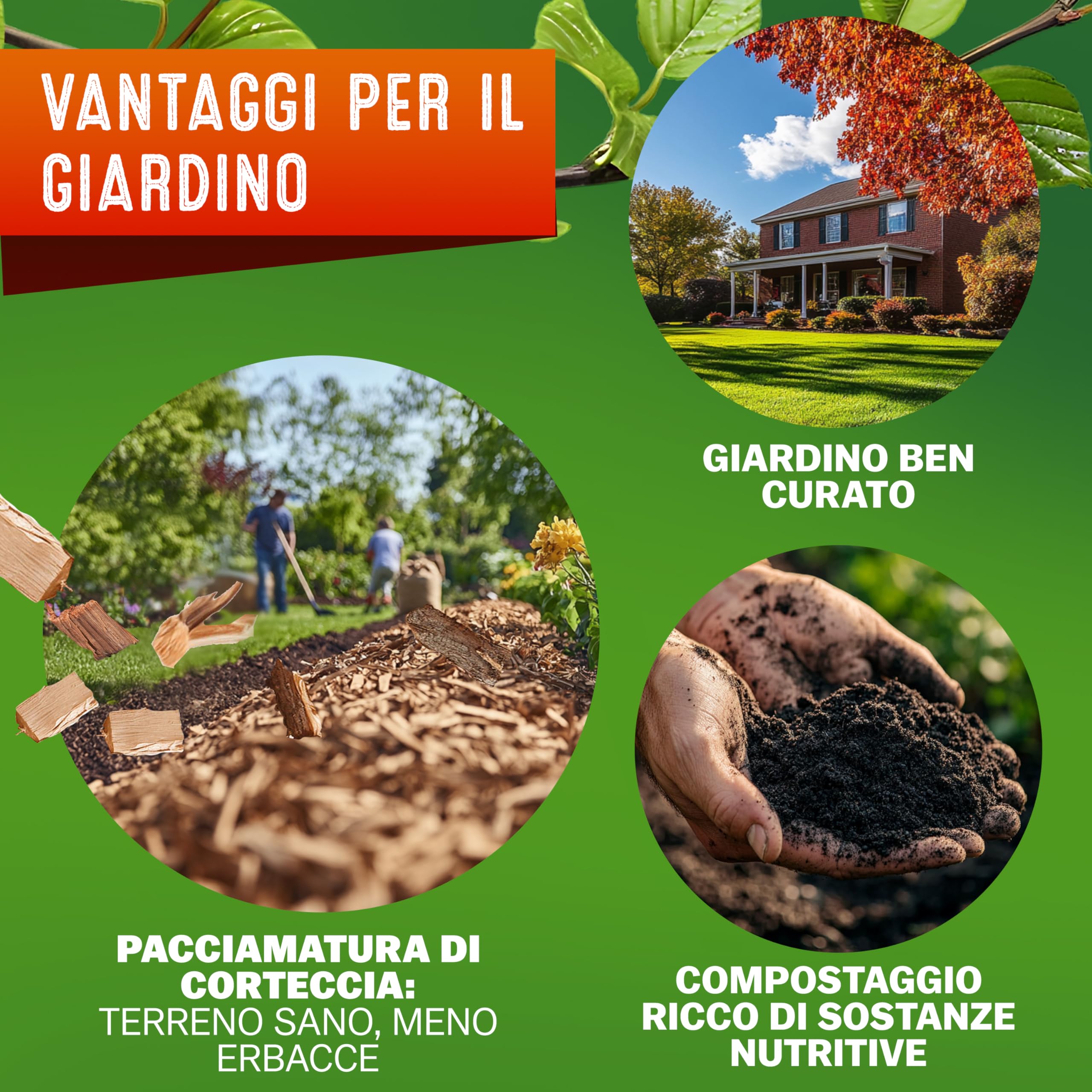 GARDEBRUK Trituratore Elettrico Silenzioso a Rullo 3100W Biotrituratore 2x60L