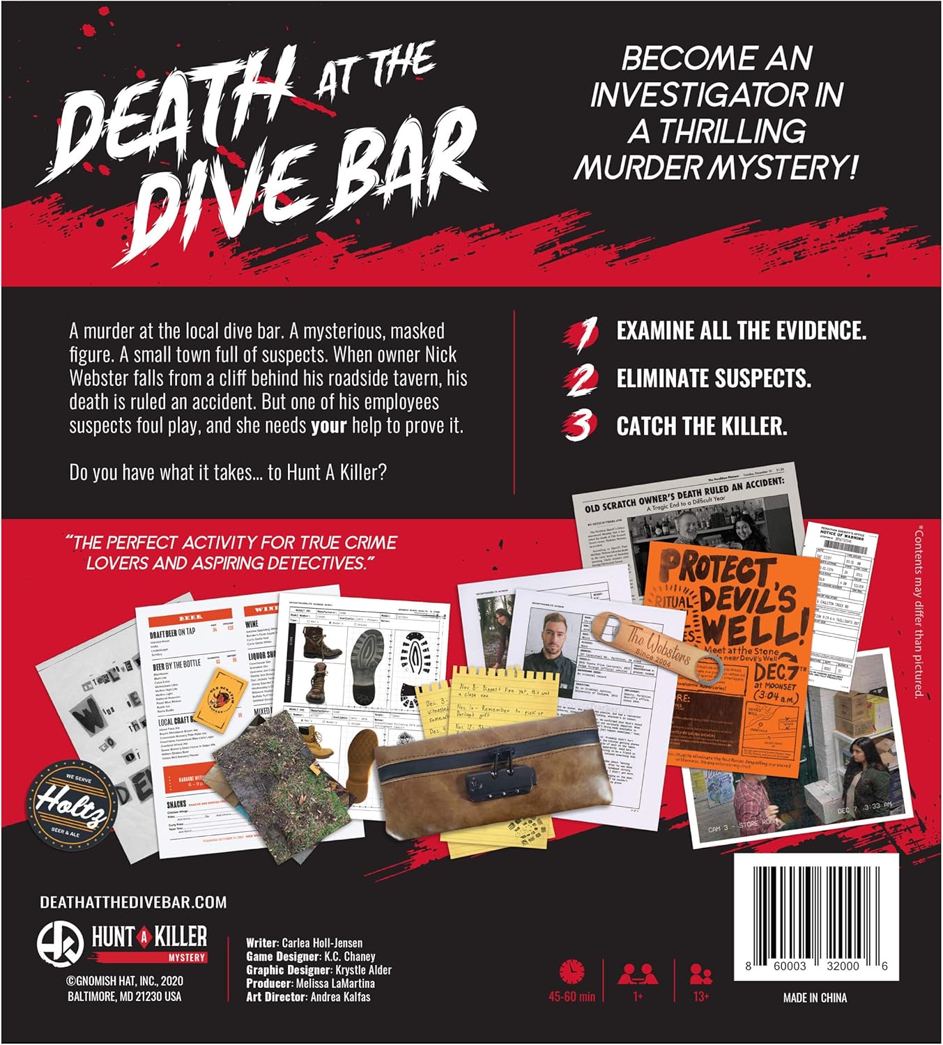 Hunt A Killer Death at The Dive Bar, Immersive Murder Mystery Game -Take on the Unsolved Case as an Independent Challenge, for Date Night or with Family & Friends as Detectives for Game Night, Age 14+ : Toys & Games
