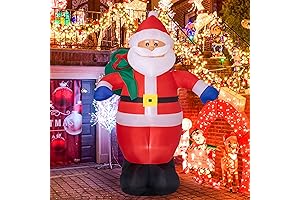 Sunnyglade 8 FT Christmas Inflatable Santa Outdoor Decoration with LED Lights
