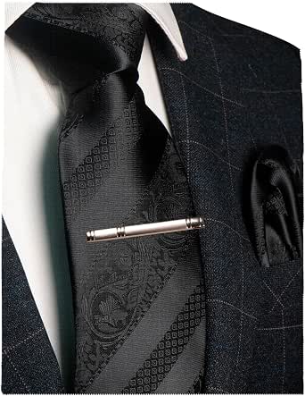 Grey Floral Neck Tie With Pocket Square And Lapel Pin - Gift Set For Men Online | Mensome