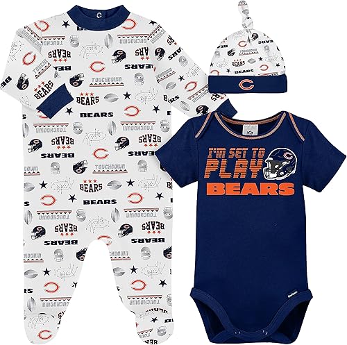 Gerber Conjunto de regalo unisex para bebé con pies de equipo de la NFL para dormir y jugar