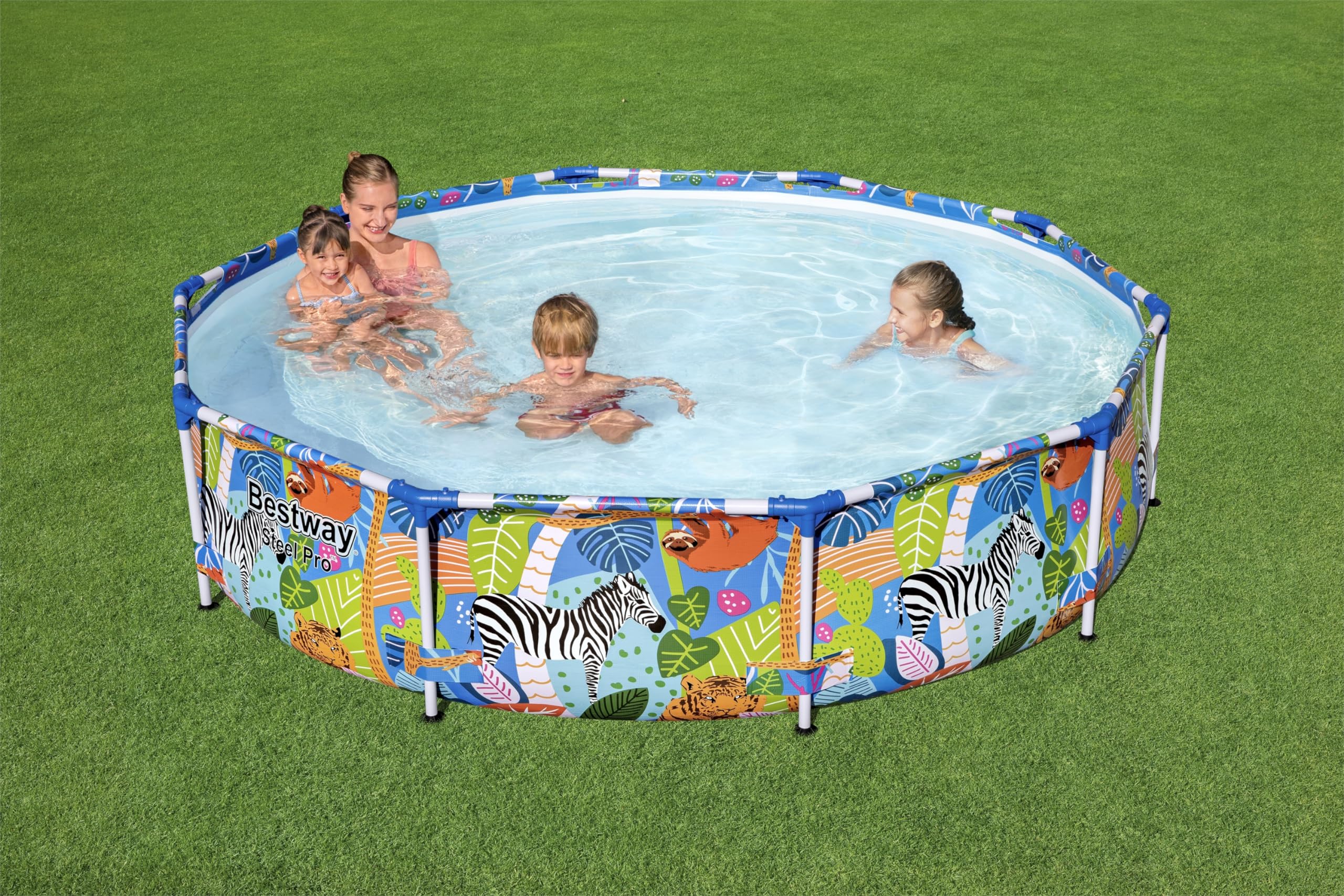 Bestway Steel Pro Paradise Frame Pool, rund, ohne Pumpe, 305 x 66 cm, 56985, Blau, Ø 305 x 66 cm