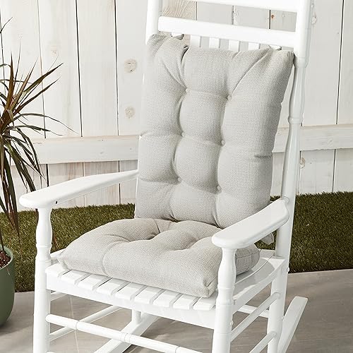 Miniatura 8 de Klear Vu Omega - Juego de cojines antideslizantes para silla mecedora con acolchado grueso y diseño copetudo, incluye almohadilla de asiento y
