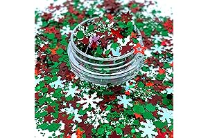 Christmas Night Shape Mix Christmas Candy Cane Peppermint Solvent Resistant Glitter for...