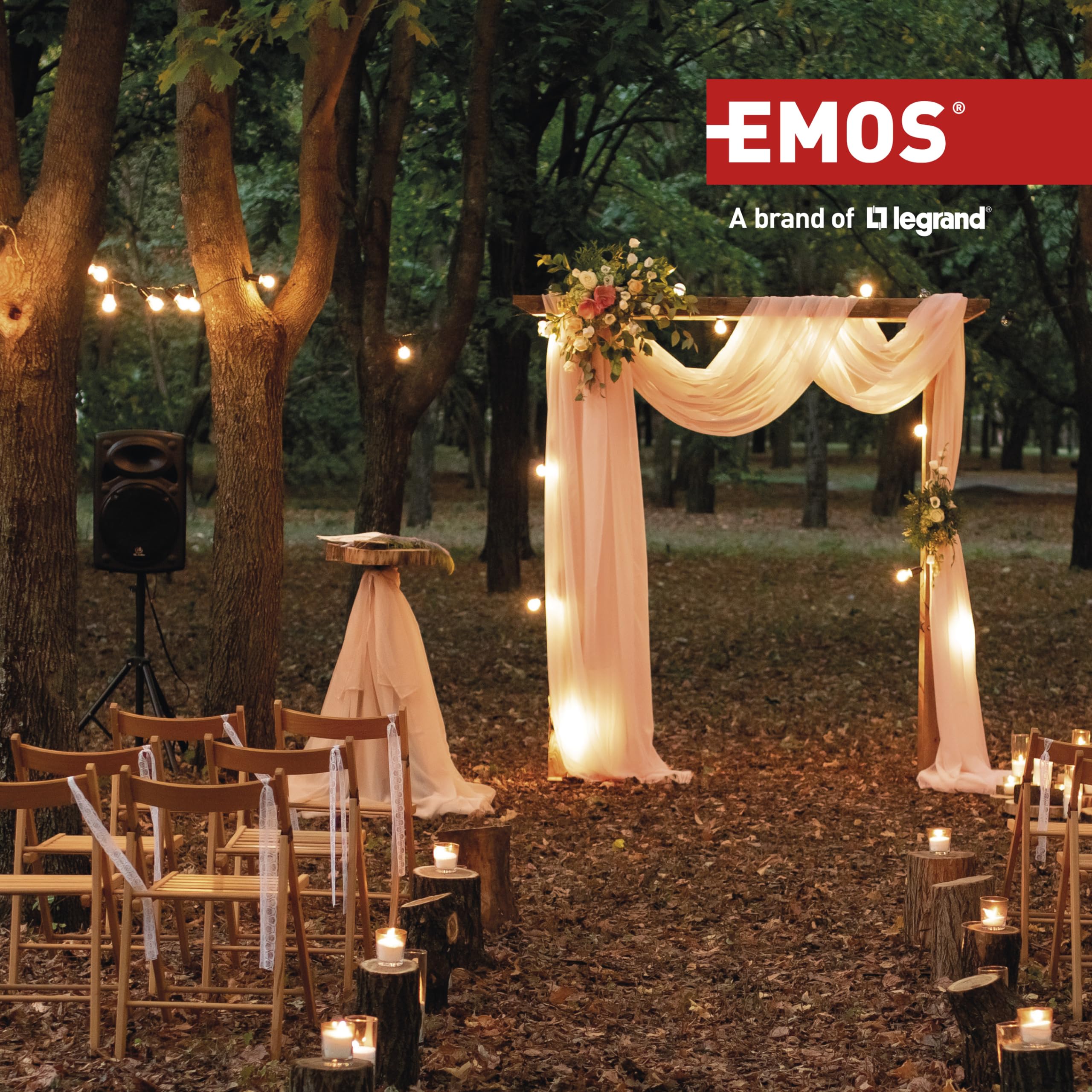 EMOS - Kabeltrommel 50m - 4 Schuko-Steckdosen - wasserdicht, schlagfest, hitze- & kältebeständig - 230V, 16A, 3680W - Gummi-Isolierung - H05RR-F3G 1,5 mm2 - IP44 für Außenbereich