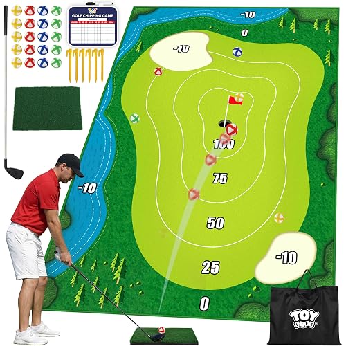 TOY Life Golf Chipping Mat Game, 20 Sticky Balls, Family Play